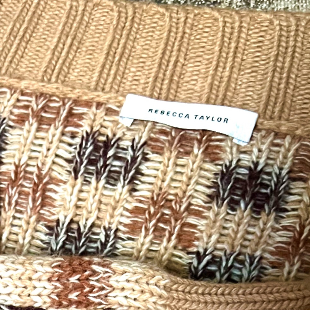 Rebecca Taylor 🥰NWOT Cashmere Wool Sweater Cardigan Jacquard Crop Small Checker - Picture 16 of 16